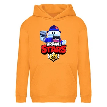 Худи детская Brawl Stars Lou Singer (Бравл Старс Лу Певец) оранжевая (BRS orn) 164 см