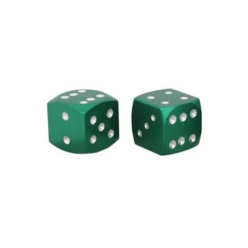 Колпачки на ниппель для велосипеда, скутера, мотоцикла Alitek Кубики Green (2 шт) (67158-2)