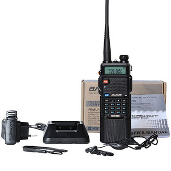 Рация, радиостанция BAOFENG UV-5R UP 8 Вт. с усиленной батареей 3800 mAh.+ Гарнитура
