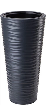 Горщик для квітів Form-Plastic Sahara Slim-40 антрацит із вставкою (2724-014)