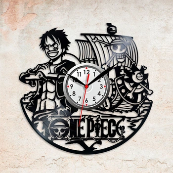 Часы настенные Виниловая пластинка One Piece 30 см 738/2 Черный