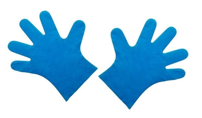 Перчатки одноразовые нестерильные, неопудренные TPE Unex Medical Products размер M 200 шт. — 100 пар Голубые (77-46-1)