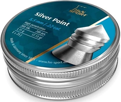 Кулі пневматичні H&N Silver Point. Кал. 5.5 мм Вага — 1.11 г 200 шт./пач. (14530289)