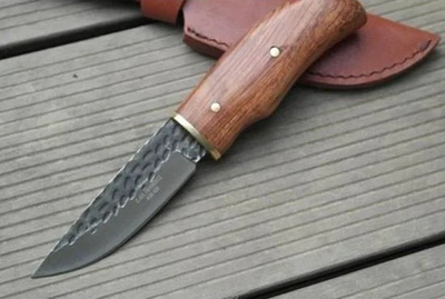 Охотничий кованый нож Herbertz Alsi 420 с чехлом