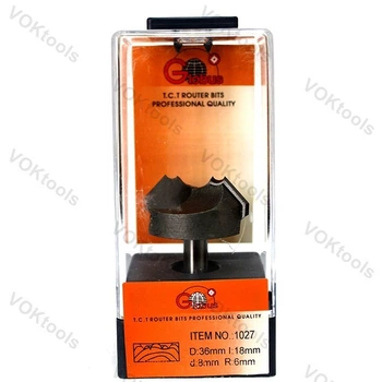 Фреза ГЛОБУС 1027 d8 D36 h18 R6 для розеток