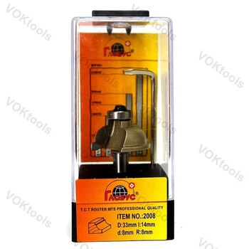 Фреза ГЛОБУС 2008 кромочная фигурная с нижним подшипником d8 D33 h14 R8