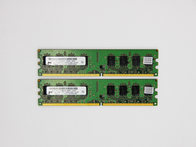 Оперативная память Micron DIMM 4Gb (2*2Gb) DDR2 800MHz PC2-6400 CL6 (MT16HTF25664AY-800H1) Refurbished