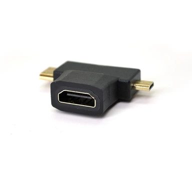 Переходник mini HDMI (папа) - micro HDMI (папа) х HDMI (мама) (02408)