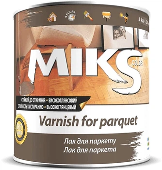 Лак уретановий Miks паркетний шовковисто-матовий 0.8 кг (703804)