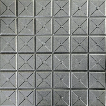 Самоклеящаяся 3D панель Sticker Wall квадрат серебро 700x700x8мм