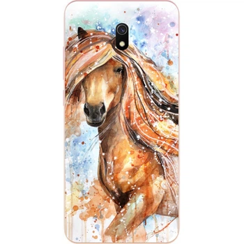 Бампер силиконовый чехол Amstel для Xiaomi Redmi 8A с картинкой Конь