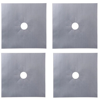 Комплект защитных тефлоновых накладок для газовой плиты из антипригарным покрытием Local House серебряный (AH0029_1)