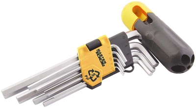 Набор ключей Mastertool шестигранные с держателем CrV удлиненные 1.5-10 мм L74-172 мм 9 предметов (75-0958)