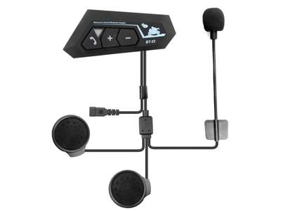 Гарнитура Sikeo BT-22 Bluetooth 5.0 для мотоциклетного шлема с микрофоном Черный (1009-507-00)