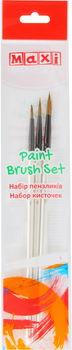 Набор кистей Maxi Круглых с ворсом белки 3 шт (№ 1,4,8) короткая ручка (MX60888)