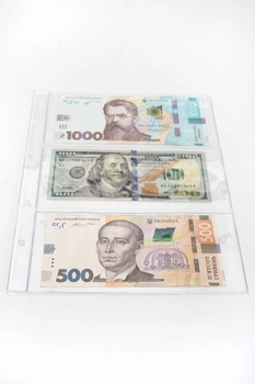 Лист с клапанами для хранения банкнот купюр на 3 ячейки формата Оптима 200*250мм