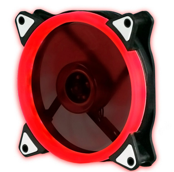 Кулер корпусной Voltronic sleeve fan 3pin + 4pin - 120мм, 12V, 1100об/мин, Red, односторонний