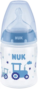 Пляшка для годування NUK First Choice Plus із силіконовою соскою 150 мл Синя (4008600400509)