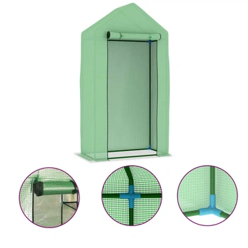 Садова теплиця Shumee 50 см² 100x50x190 см сталева конструкція зелена 48168