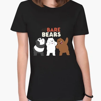 Футболка жіноча Вся правда про ведмедів (We Bare Bears) (8976-2667-1) S Чорна