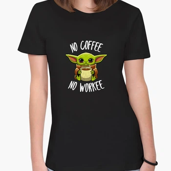 Футболка женская Мандалорец Бейби Йода (The Mandalorian Baby Yoda) (8976-1987-1) S Черная