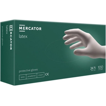 Перчатки латексные Mercator® Latex нестерильные опудренные кремовые XL (6736054)