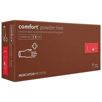 Перчатки латексные Comfort® Powder Free нестерильные неопудренные кремовые L (6736056)