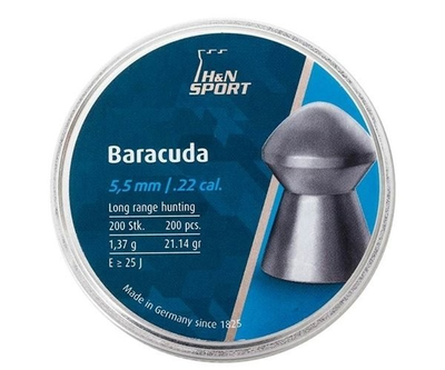 Кулі пневматичні H&N Baracuda Кал 5.5 мм Вага- 1.37 г 200 шт/уп 14530185