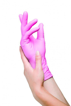 Одноразові рукавички нітрилові нестерильні без пудри Ampri STYLE COLOR GRENADINE Рожеві 100 шт Розмір L