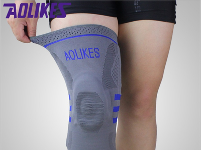 Наколінник AOLIKES з підтримкою колінної чашечки і гнучкими боковими вставками 1 шт сірий 01303