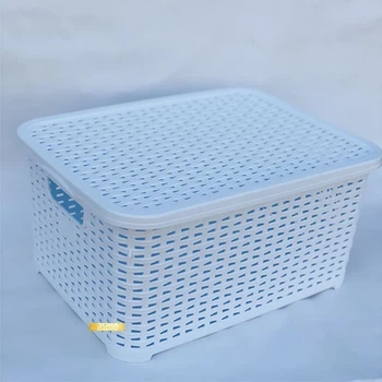Кошик для білизни з кришкою IrakPlastics Ротанг 5 л, біла