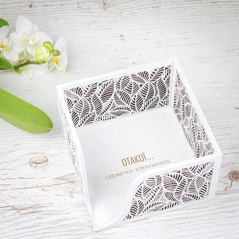 Деревянная салфетница VANZA Leaf белая