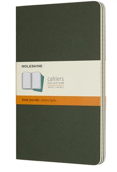 Набор записных книг Moleskine Cahier 13 x 21 см 3 шт по 80 страниц в линейку Зеленый (8055002855273)