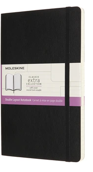 Записная книга Moleskine Classic 13 х 21 см 192 страницы линия-без линовки Черная мягкая (8056420852974)