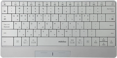 Беспроводная Клавиатура Mokibo со встроенной сенсорной панелью 2-В-1 Белая