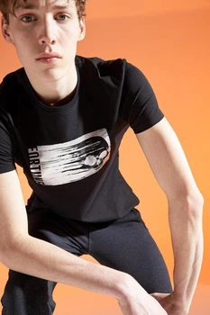 Мужская футболка DeFacto с серебристым принтом-череп M Черная (DeF T-shirt -7066-1)