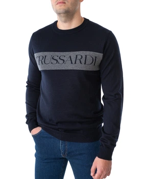 Светр чоловічий TRUSSARDI JEANS (52M00426-OF000583-U290/20-21) Синій XXL