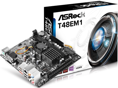 Материнская плата ASRock T48EM1 CPU AMD Dual-Core APU T48E (1.4 GHz) DC 2xDDR3 HDMI-DVI-VGA mITX (JN63T48EM1)