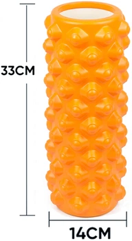 Массажный ролик SCOUT GR Extreme 33x14 см оранжевый (роллер, валик, цилиндр для МФР и йоги, массажер для спины, ног, рук, шеи) SC-EX33-Or