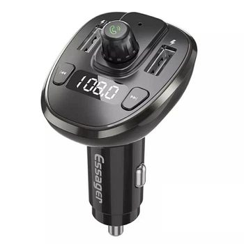 FM - модулятор, трансмитер Essager F01 с встроенным Bluetooth (черный)