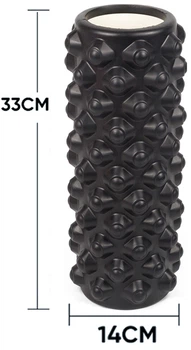 Массажный ролик SCOUT GR Extreme 33x14 см черный (роллер, валик, цилиндр для МФР и йоги, массажер для спины, ног, рук, шеи) SC-EX33-Bk
