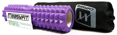 Массажный ролик EasyFit 45x13 см mod.2.2 фиолетовий (роллер, валик, цилиндр для МФР и йоги, массажер для спины, ног, рук, шеи) EF-SC2.2-V