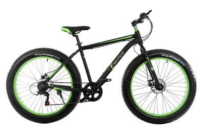 Велосипед E-motion Fatbike GT 26" / рама 19" чёрно-зелёный