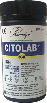 CITOLAB 3GK тест на ацетон (кетони), глюкозу та білок у сечі (4820058671214)