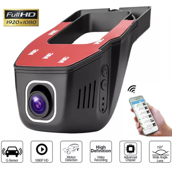 Видеорегистратор DVR 9774-W на лобовое стекло скрытого монтажа без экрана WiFi FullHD 1080P