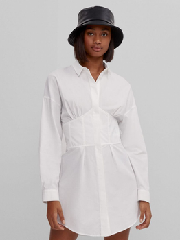 bershka white shirt dress