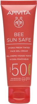 Сонцезахисний гель-крем для обличчя Apivita Bee Sun Safe SPF50 з відтінком 50 мл (5201279080174)