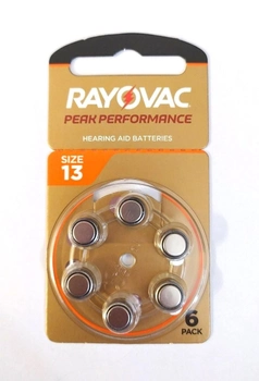 Батарейки для слухових апаратів Rayovac PEAK PERFORMANCE 13 (6 шт)