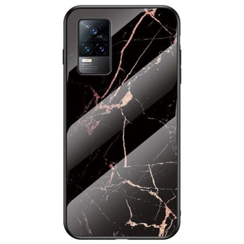 Чехол с рисунком Deexe Gradient Pattern для VIVO V21e - Black / Gold