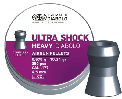 Пули пневматические JSB Heavy Ultra Shock Кал. 4.5 мм Вес - 0.67 г 350 шт/уп 14530560